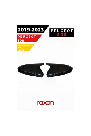 Peugeot 508 2019 2023 Batman & Yarasa Ayna Kapağı Parlak Piano Black Sport