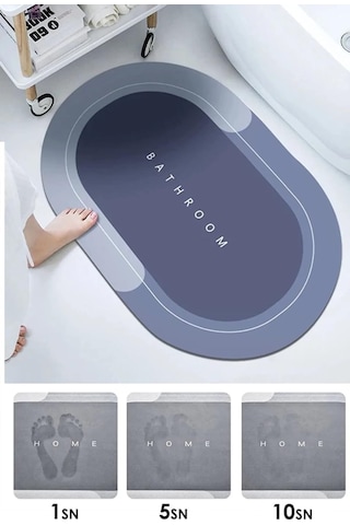 Köpük Kaymaz Banyo Paspası Su Geçirmez Yumuşak Zemin Matı 40x60 Cm Banyo Aksesuarı Çok Renkli