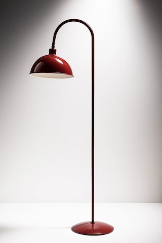 Bordo Lambader Hareketli Başlık Modern Dekoratif Metal Oturma Odası Çalışma Odası Zemin Lambası Kırmızı