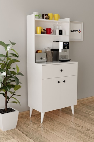 Biga Kahve Köşesi Çok Amaçlı Dolap Beyaz