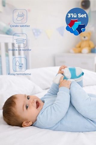 Babyjem 932 Bebek Çorap Tutucu 3'lü Set