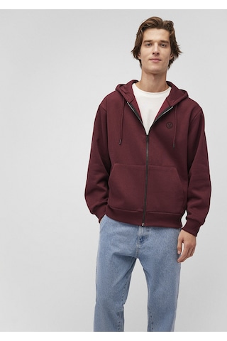 Mavi - Kapüşonlu Fermuarlı Bordo Basic Sweatshirt 066979-70426 Bordo