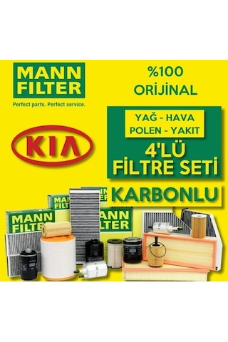 Kia Rio 1.4 Crdı Mann-Filter Karbonlu Filtre Bakım Seti 2011-2017 (495301276)