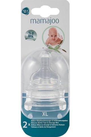 Mamajoo %0 Bpa Silikon Biberon Emziği 2'li - XL No: 4 - Yoğun Akış