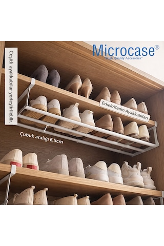 Microcase Dolap İçi Ekstra Alan İçin Metal Ayakkabı Standı 10x20x40-65cm 2 Adet Al5457 Siyah
