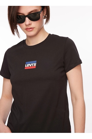 Levi's Levis Bisiklet Yaka Baskılı Siyah Kadın T-shirt A2086-0258