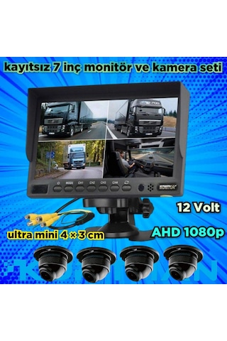 Kayıtsız 7 İnç Monitör Ve 4 Adet Ahd 1080p Go-1058 Kamera 12 V
