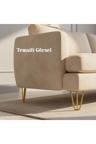 Ratemo Gold Firkete Mobilya Ayağı 15 Cm - 3 Kollu Koltuk, Kanepe Ve Tv Ünitesi Ayağı 4'lü Set - Vidalar Dahil Altın