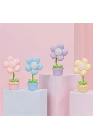 Film Çiçek Gece Lambası Pil İle Çalışır, Başucu Lambası Aya Çok Renkli