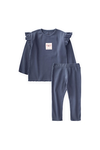 Cigit Etiket Detaylı Mevsimlik Kız Takım 1-10 Yaş Lacivert Lacivert