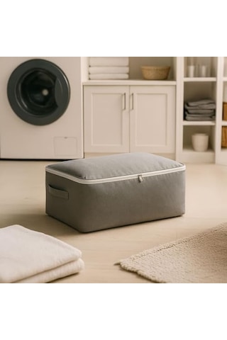 Boy Bazaaltı Kalın Kumaş Hurç Kazak Yastık Çok Amaçlı Yatakaltı Düzenleme Hurcu Gri 64cmx45cmx20cm 4 Lü 6 Lı Diğer
