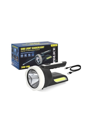 Police Ps-382 Şarjlı Spot Fener 20w Yan Aydınlatmalı 19 Cm
