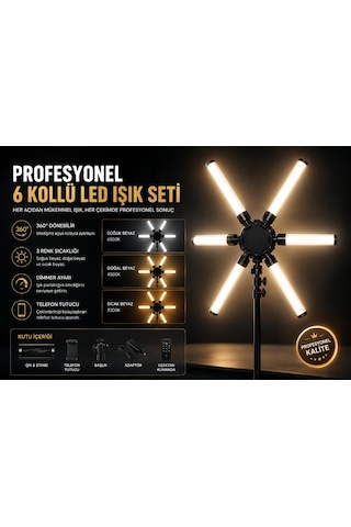 Mega Yıldız Led Stüdyo Çekim Işığı 120w Ürün Konsept Makyaj Youtube Fotoğraf Video Işığı 210 Cm Tripod Ayak