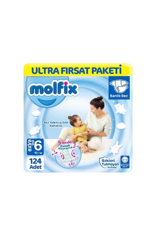 Molfix Bebek Bezi 6 Beden Ultra Fırsat Paketi 62 x 2 124 Adet