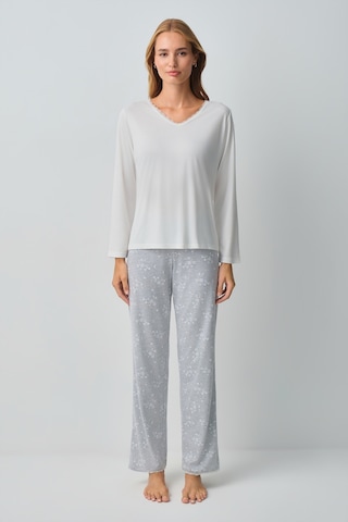 Suwen Griss Pamuklu Pijama Takımı Wsh10510158964 Gri Melanj