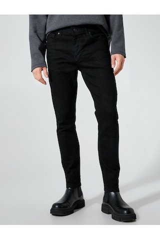 Koton Skinny Fit Kot Pantolon - Michael Jean Siyah 4wam40124nd