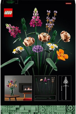 LEGO® Botanicals Çiçek Buketi 10280 – Yetiskinler için Gül, Aslanagzi ve Papatya Içeren Yapay Çiçek Modeli Yapim Seti (756 Parça)