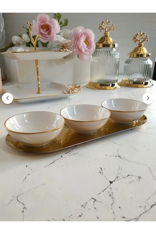 Regna Home Fine Living Trio Bowl Set -4 Parça Beyaz
