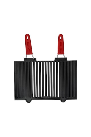 Lava Döküm Mangal Izgarası 40X25 Cm Silikon Kulplu N11.434