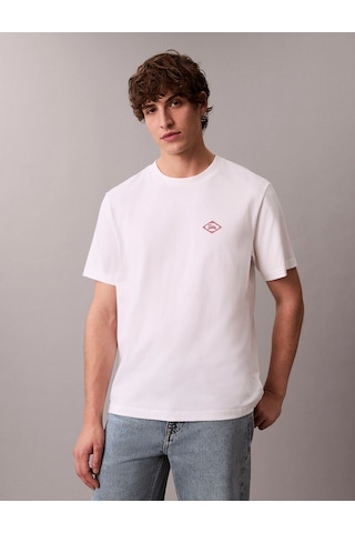 Calvin Klein Kısa Kollu 20s Calvin Matchbox Grafik Baskılı Erkek Beyaz T-shirt Lv04re802g-yaa Beyaz
