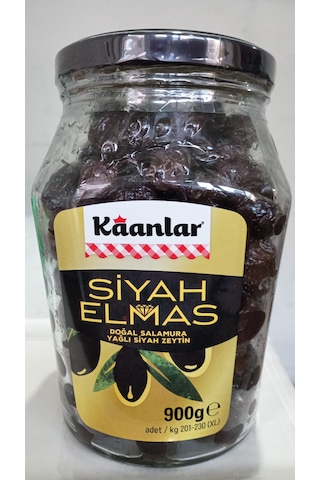 Doğal Salamura Yağlı Siyah Zeytin Siyah Elmas 900 Gr Cam Xl 201-230