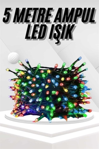 Ledli Fişli Led Dekor Lambası 5m Rgb Yılbaşı Ağacı Işığı Çok Renkli 97396042