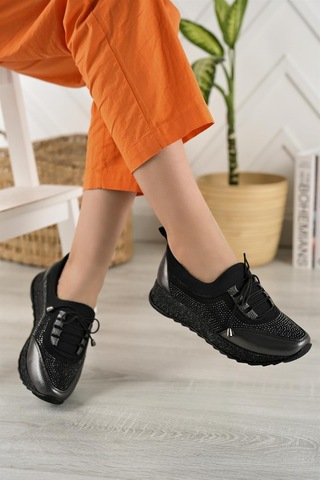 Nesil Shoes Acr 15 Platin Taşlı Strech Kadın Ayakkabı-platin Çatlak Platin