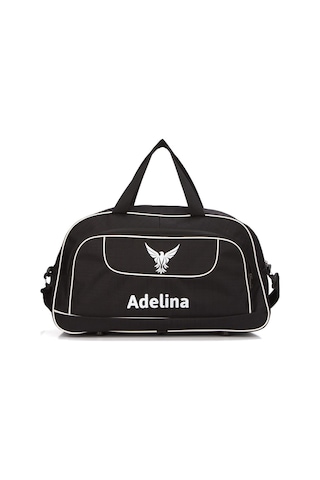Unisex Siyah Seyahat Tatil Spor Kabin Boy Kumaş Valiz El Ve Omuz Çantası Siyah