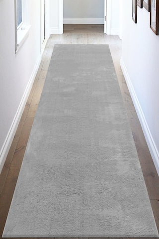 Yıkanabilir Post Peluş Yolluk Açık Gri