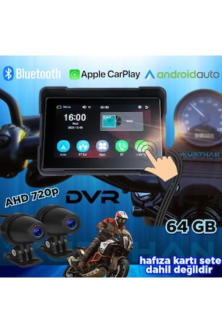 5 İnç Dokunmatik Moto Dvr Carplay Ve Android Auto Türkçe Menü
