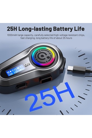 Motosiklet İntercom Üniversal Tüm Kasklara Uygun Işıklı Mod Motor 5.3 Bluetooth