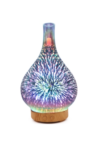 Teltree 3d Ultrasonik Aromaterapi Diffüzyon Cihazı, 100ml, 7 Renk Led Işıklı Nemlendirici, Otomatik Su Kapanma Fonksiyonu İle Konforlu Kullanım