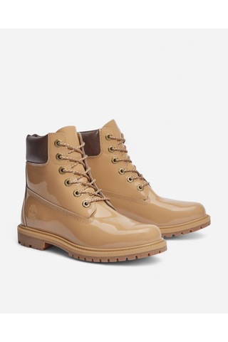 Timberland Timberland Premium 6 Inch Lace Up Waterp Kadın Wheat Patent Leather Bot Tb0a43f8en01 Bej