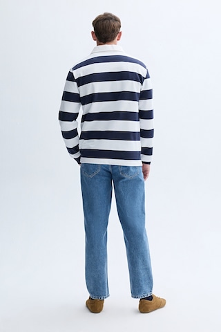 Mudo Erkek Erkek Lacivert Çizgili Polo Yaka Sweatshirt 1263439