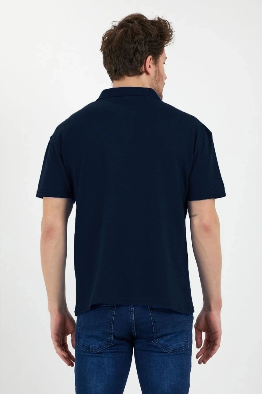 Veaven 3'lü Renkli %100 Pamuk Slim Fit Polo Yaka T-shirt Paketi Renkli