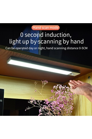 Teltree Ultra İnce 20cm Gümüş Led Gece Lambası - Vücut Ve El Tarama Algılama, Üç Renk, Işık Seviyesi Ayarlı, Otomatik Kapanma Çok Renkli