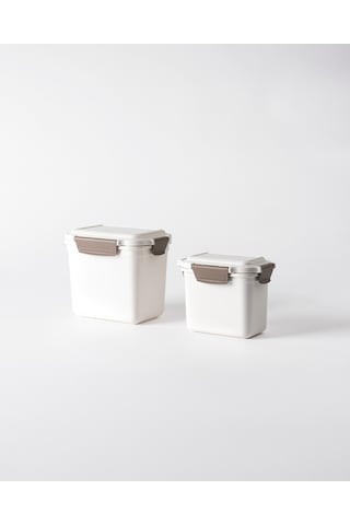 Madame Coco Granada 2'li Derin Dikdörtgen Saklama Kabı - Soft Ekru - 1500+700 Ml 8684427336007 Çok Renkli