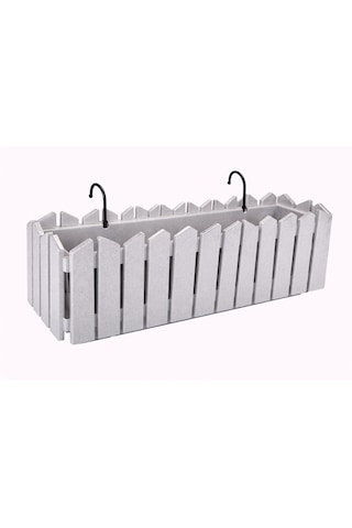 Omnipazar Ozn-616 Efes Askılı Balkon Saksı Takımı 9 Litre No:2 Gri