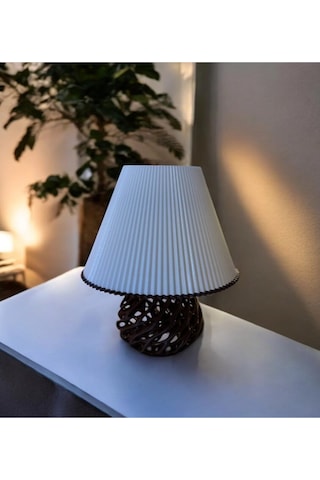 Twister Model Özel Tasarım Masa Lambası Ve Abajur - Siyah Çok Renkli