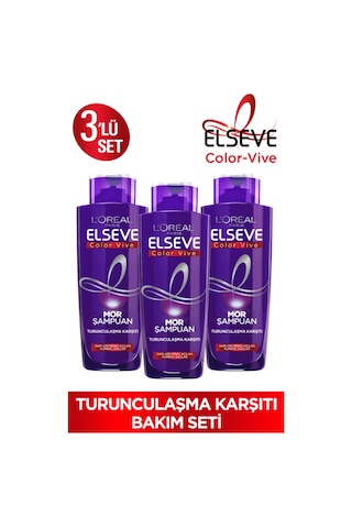 Elseve Turunculaşma Karşıtı Mor Şampuan 3 x 200 ML