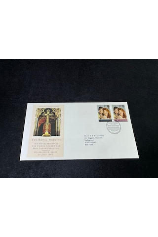 İngiltere Fdc İlk Gün Zarfı The Royal Wedding The Prince Andrew And Miss Sarah Ferguson Postadan Geçmiş