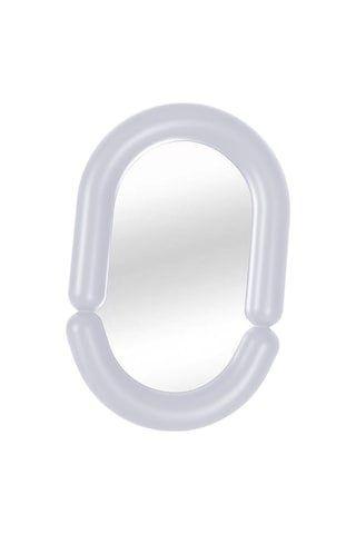 Homyl Düzensiz Makyaj Aynası Masa Üstü Aynası, Çok Yönlü Oval Şekil Beyaz