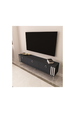 Lora 150 Tv Ünitesi Tv Sehpası Antrasit - Gümüş Antrasit-gümüş