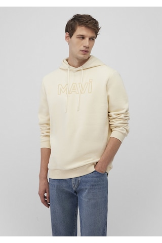 Mavi - Mavi Logo Baskılı Bej Sweatshirt 0610941-70055 Beyaz