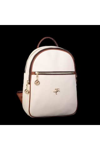 Nas Bag Kadın Orta Boy Sırt Çantası Krem Taba Kahve Lacste Çok Renkli
