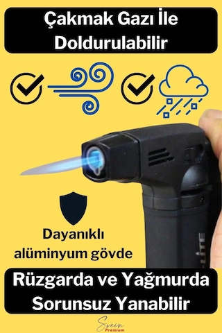 Ayaklı Premium Doldurulabilir Depolu Vantuzlu 1300 Derece Torch Kamp Mangal Piknik Pürmüz Çakmak Çok Renkli