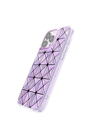 İphone 16 Pro Max Uyumlu Kılıf 3d Buz Blok Desenli Zore Paris Kairo Tpu Kapak Mor