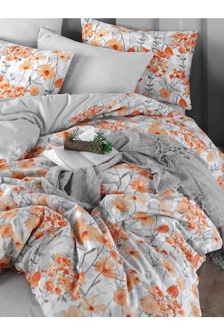 Mystory Home Lastikli Çarşaflı Tek Kişilik Nevresim Takımı Naranja