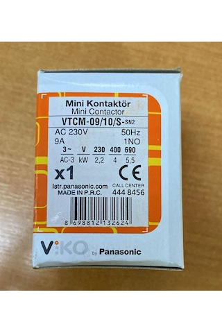 Viko Kontaktör Mini 9 Amper 1no Bobinli Vtc-09/10/s