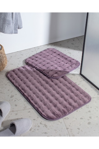 Madame Coco Reflet Bubble 2'li Banyo Paspası - Koyu Mürdüm 8684427127902 Çok Renkli
